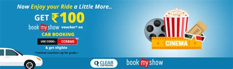Clear Car Rental Bookmyshow Vouchers On Outstation Cab Booking
