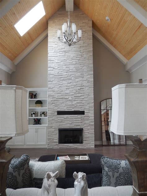 Use the best ceiling paint, it will make your work a lot easier. Realstone Tile Fireplace provided by Louisville Tile ...