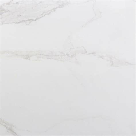 Carrara White Gloss Marble Rectified Porcelain Floor Tiles