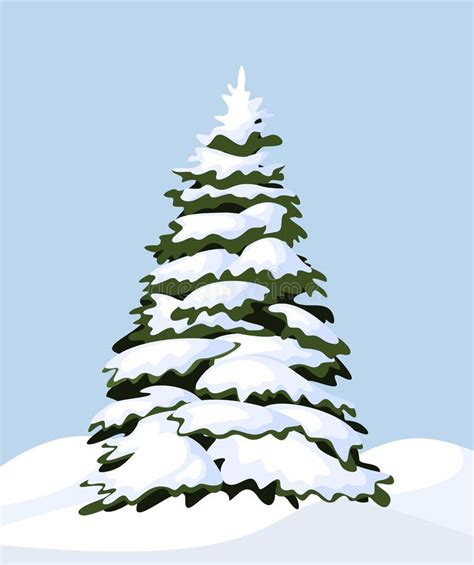 Winter Snowy Tree Stock Vector Illustration Of Artwork 12135962
