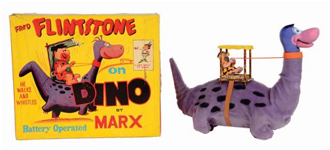 Lot Detail Marx Battery Operated Fred Flintstone On Dino Toy In