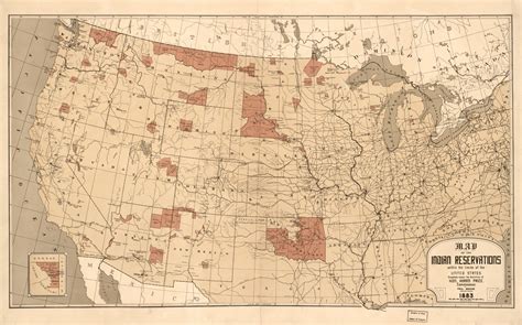 Map Showing Indian Reservations With The Limits Of The