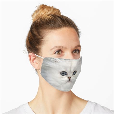 White Kitty Cat Mask For Sale By Erikakaisersot Redbubble