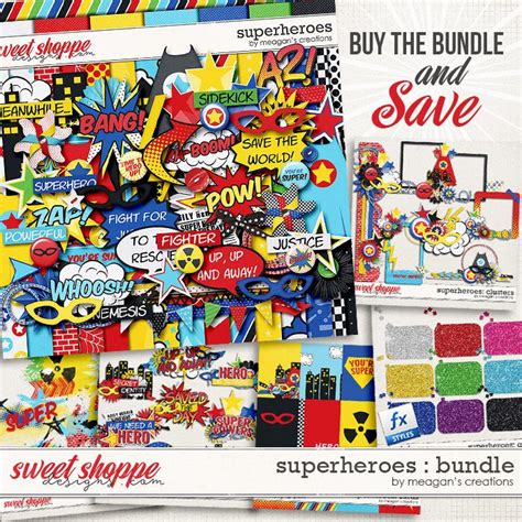 Superheroes Collection Bundle By Meagans Creations Scrapbook