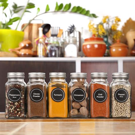 Aozita 4 Pack Spice Rack With Jars 25 Glass Spice Jars Hanging Spice Rack For Cabinet Space