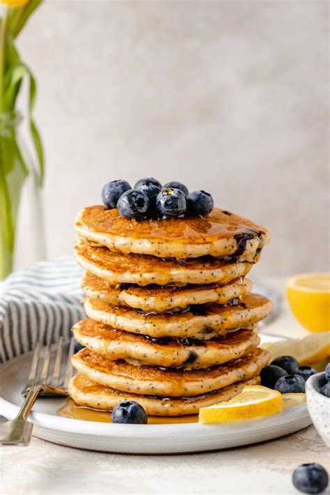 Fluffy Lemon Blueberry Pancakes Gluten Free Ambitious Kitchen