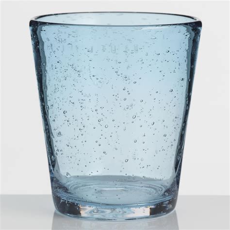 Short Blue Bubble Glasses Set Of 4 By World Market Glassware Glass Champagne Flutes