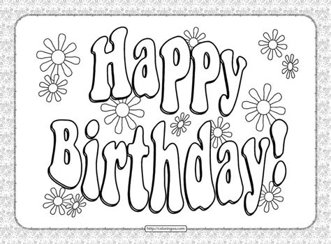 printable happy birthday text coloring pages happy birthday coloring pages happy birthday