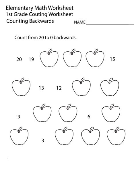 Printable Worksheet For First Graders