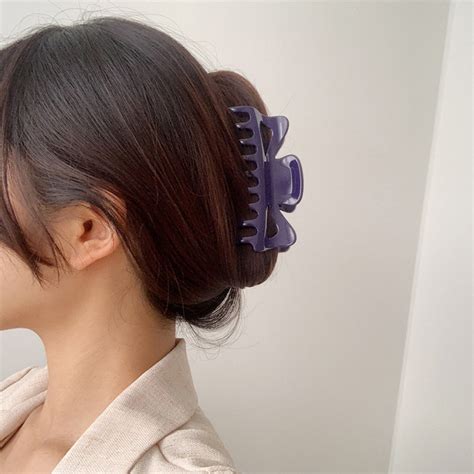 Ins Hot Korean Style Claw Clips Elegant Glossy Plastic Solid Color