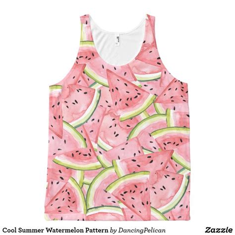 Cool Summer Watermelon Pattern All Over Print Tank Top Printed Tank