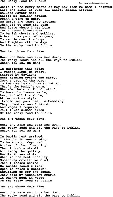 The Rocky Road To Dublin by The Dubliners - song lyrics and chords