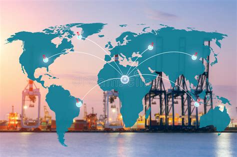 Map Global Logistics Partnership Connection Stock Photo Image Of