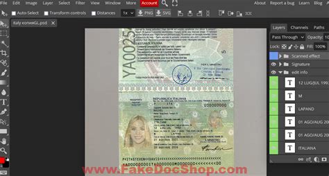Italy Passport Template In PSD Format Fully Editable Fakedocshop