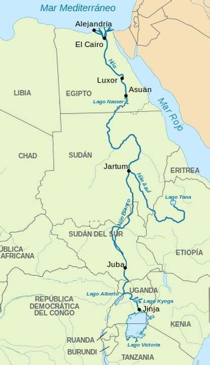 Recorrido Del Río Nilo Río Nilo Egipto Etiopía