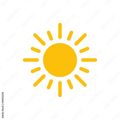 Sun Icon Symbol Simple Shape Logo Flat Weather Sign Vector