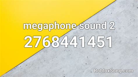 All you have to do is click on the search bar and type in the music you want to find. megaphone sound 2 Roblox ID - Roblox music codes
