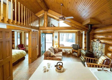 One Room Cabin Interiors Bedroom Loft Floor Plans Plan Log Small