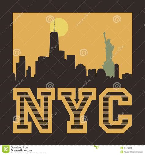 Manhattan New York City Ejemplo De La Silueta Ilustración Del Vector
