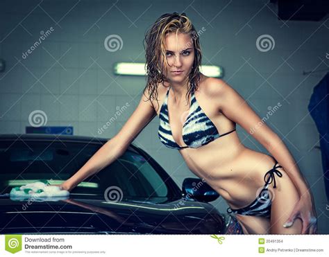 Model At The Car Wash In Garage Stock Images Image 20491354