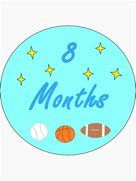 8 Months Baby Month Sticker Sticker For Sale By Superchele Redbubble