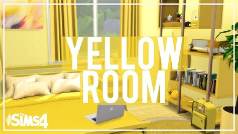 The Sims 4 Solid Color Build Yellow Room 💛 Cc Links Youtube