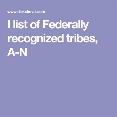 I List Of Federally Recognized Tribes A N Tribe Indian Tribes Tribal