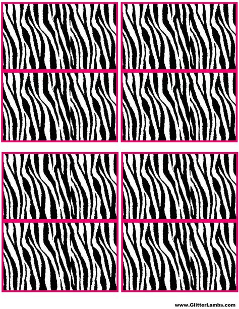 Four Zebra Print Squares In Pink And Black