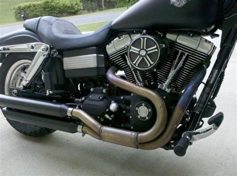 I also installed baffles, and replaced o2 sensors. Stock FXDF pipes wrapped - Harley Davidson Forums