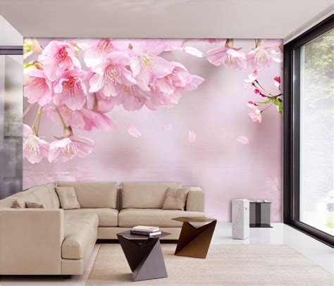 The latest trend in home decor, flower murals are synonym of fresh and vibrant colors our floral wall murals are printed on high quality material and are very easy to install. Pink Peach Flower mural 3d wall photo murals for bedroom ...