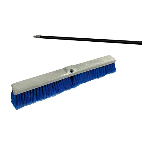 24 Inch 18 Inch Push Broom Outdoor Scrub Brush Long Steel Handle Floor