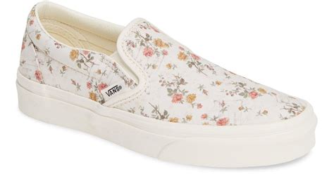 Vans Vintage Slip On Floral And Marshmallow Womens Shoes Lyst