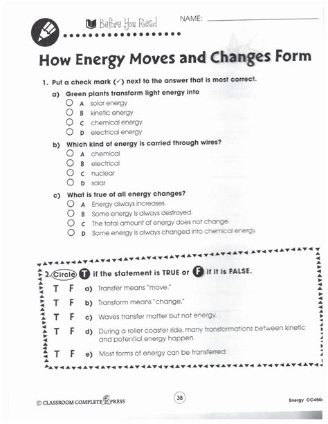 Kinetic And Potential Energy Worksheet Answer Key — Db