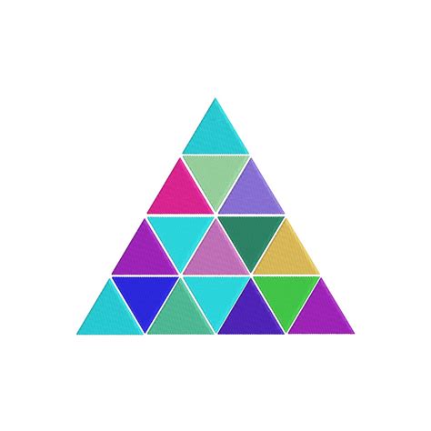 Multi Color Triangle Of Triangles Embroidery Design 3x3 Etsy