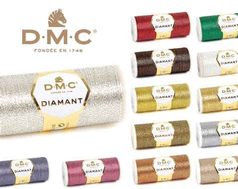 Dmc Diamant Metallic Embroidery Thread 1 Spool 9 Colours Etsy