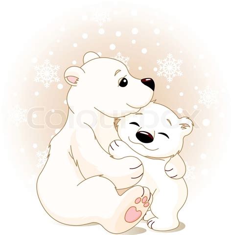 Mother Bear Hugging Her Baby Stock Vector Colourbox