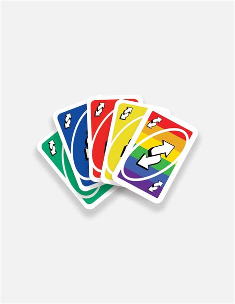 Uno Reverse Cards Stickers Uno Stickers Rainbow Reverse Etsy