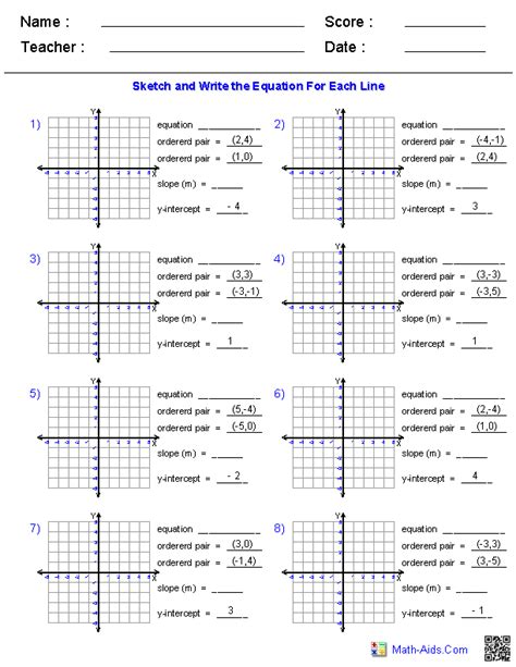 Our math worksheets are available on a broad range of topics including number sense. Algebra 1 Worksheets | Linear Equations Worksheets