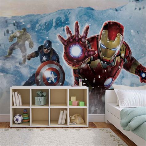 Transform any child's bedroom with this marvel avengers team single reversible comforter. Marvel wall mural photo wallpapers for kids room | Kids ...