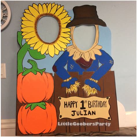 Fall Photo Booth Prop Foam Board Personalized Scarecrow