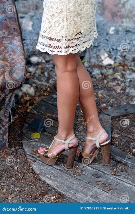 Tanned Female Legs In Heels Stock Image Image Of Attractive Heels