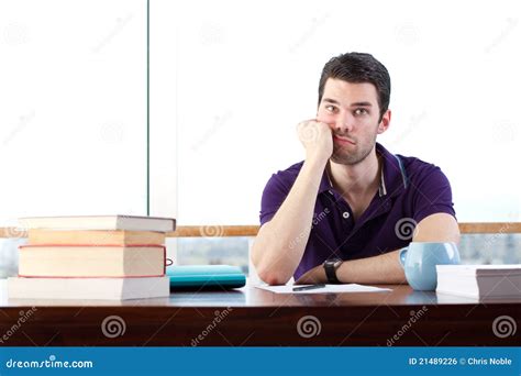 Bored Student Stock Photo Image Of Bored Thinking Resting 21489226
