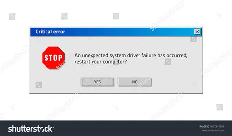 Old Computer Window Popup Critical Error Stock Vector Royalty Free