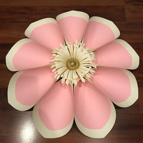 Pdf petal 4 paper flowers template with base & flat center printable trace and cut file for diy giant paper flowers for event and wedding. PDF Petal 2 Printable Paper Flowers Template Base flat ...