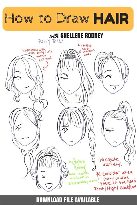 How To Draw Ponytails How To Draw Hair Lips Drawing Ponytail Drawing