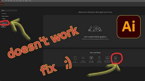 Illustrator Fix File New Document Doesn T Work Blank Interface Youtube