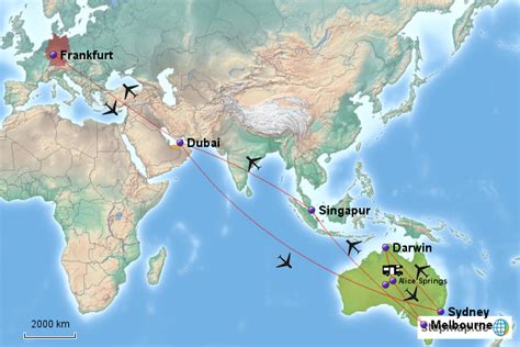 Weltreisen mit hapag lloyd auf ms columbus 2 ms europa. Dubai-Australien-Singapur von CarolinStutz - Landkarte für ...