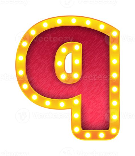 Q Retro Cinema Light Bulb Sign Alphabet 13090711 Png