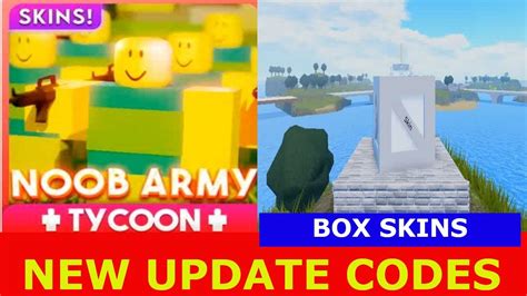 New Update New Codes Free Gems Box Skins Noob Army Tycoon