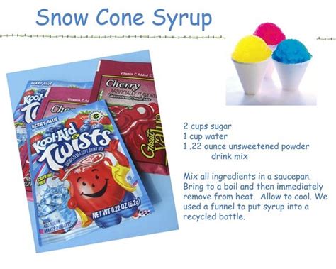 Snow Cone Syrup Snow Cones Recipes Snow Cones